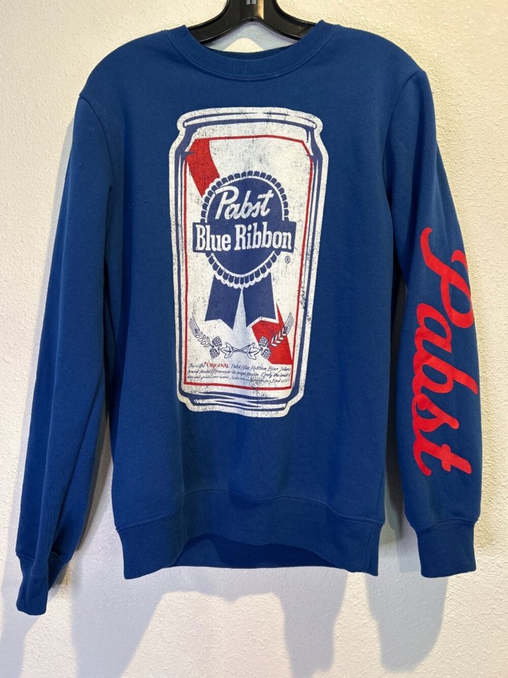 Pabst Blue Ribbon Beer Sweatshirt SIZE SMALL Multicolor Crewneck Pullover